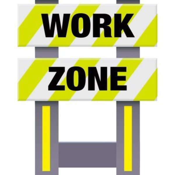Vestil Folding Safety Barricade, Vibrant Yellow, Work Zone FSB-3832-VYL-036